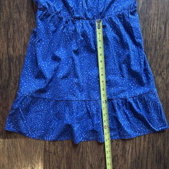 Banana Republic Dress Blue Summer Dress Mini Ruffle Size Medium Petite Casual - Picture 7 of 9